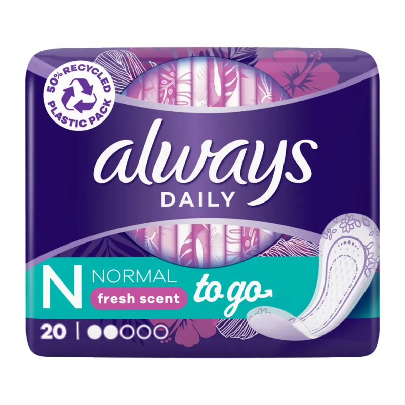 Always Dailies Normal To Go Fresh slipové vložky 20 ks