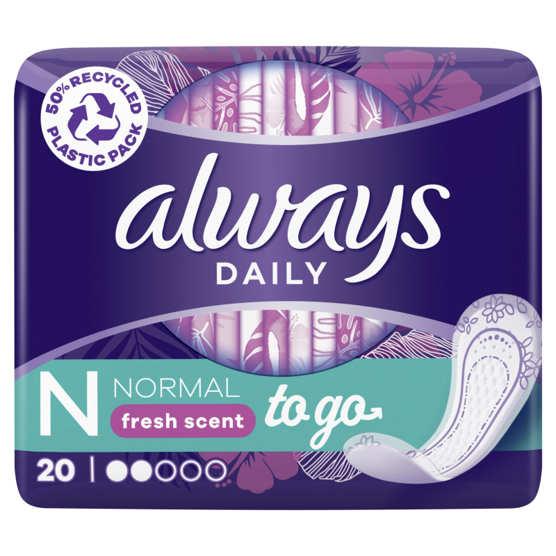 Always Dailies Normal To Go Fresh slipové vložky 20 ks