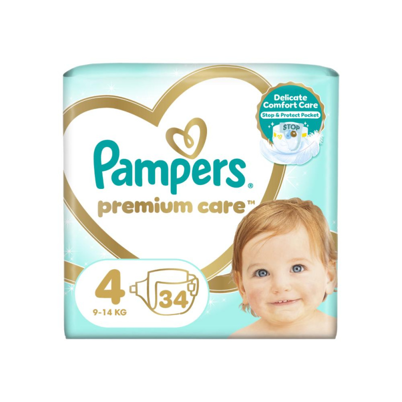 Pampers Premium Care Size 4 jednorázové pleny 9-14 kg 34 ks