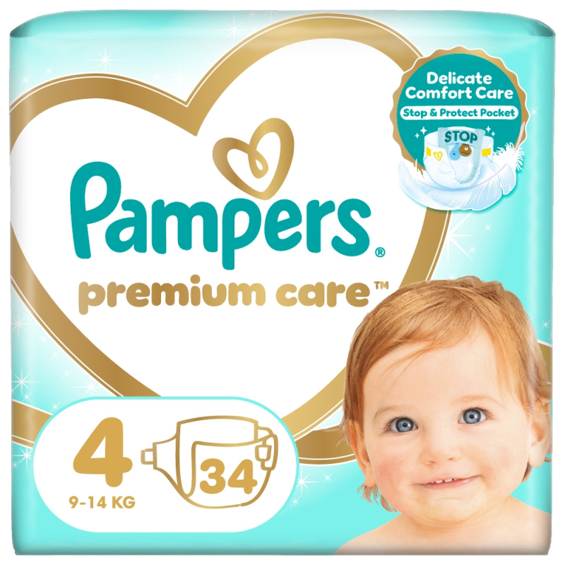Pampers Premium Care Size 4 jednorázové pleny 9-14 kg 34 ks