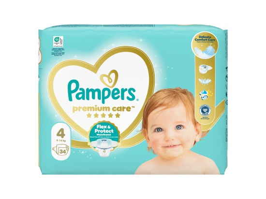 Pampers Premium Care Size 4 jednorázové pleny 9-14 kg 34 ks