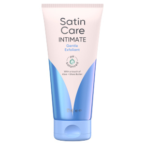 Gillette Satin Care Intimate jemný peeling pro úpravu linie bikin 177 ml