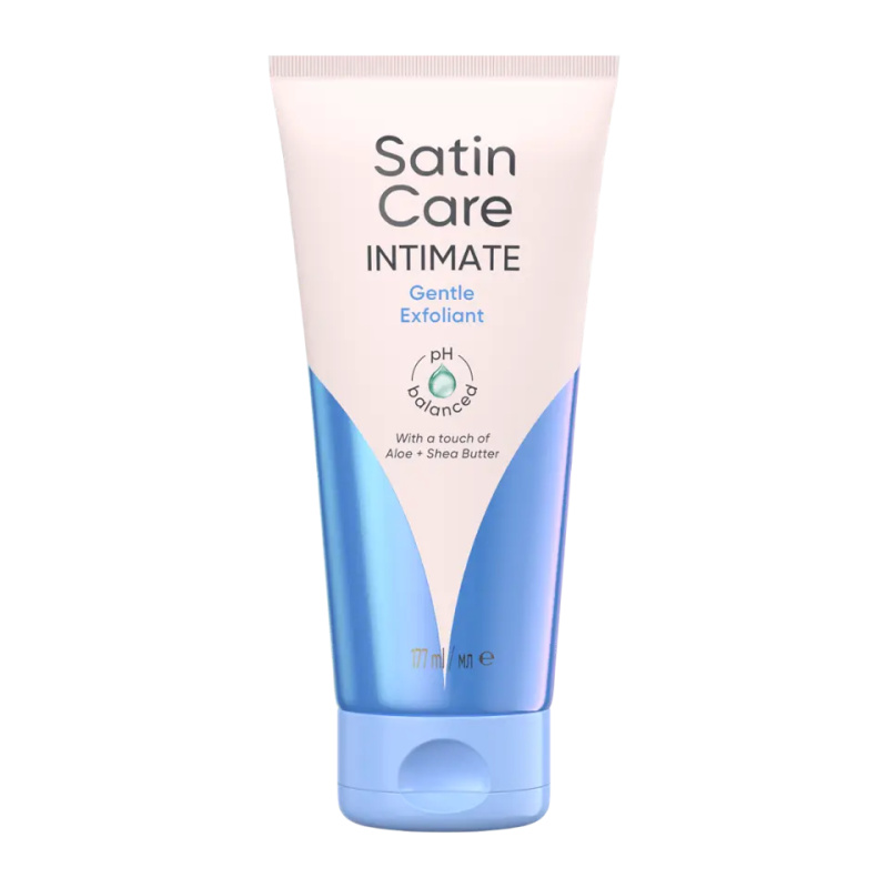 Gillette Satin Care Intimate jemný peeling pro úpravu linie bikin 177 ml