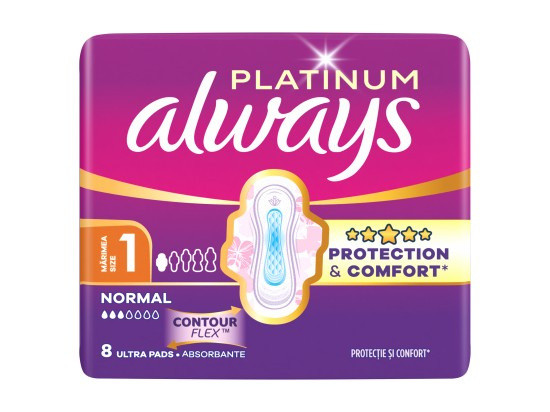 ALWAYS Platinum Normal vel.1 Hygienické vložky s křidélky 8 ks