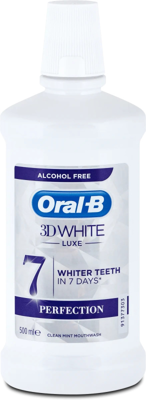 Oral B 3D White Luxe ústní voda s bělicím účinkem 500 ml