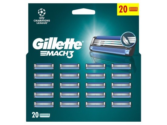 Gillette Mach3 Náhradní Holicí Hlavice Pro Muže, 20 Náhradních Holicích Hlavic
