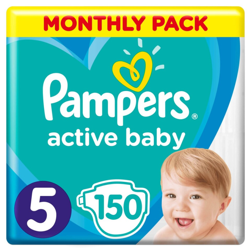 Pampers Active Baby vel. 5 Monthly Pack 11–16 kg dětské pleny 150 ks