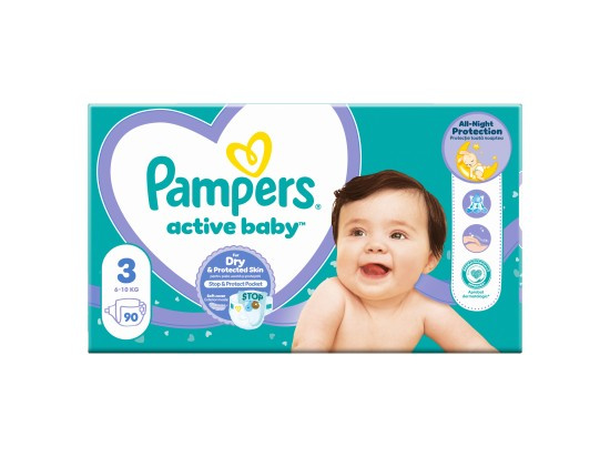 Pampers Active Baby Size 3 jednorázové pleny 6-10 kg 90 ks
