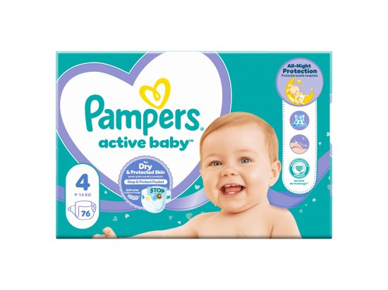Pampers Active Baby Size 4 jednorázové pleny 9-14 kg 76 ks