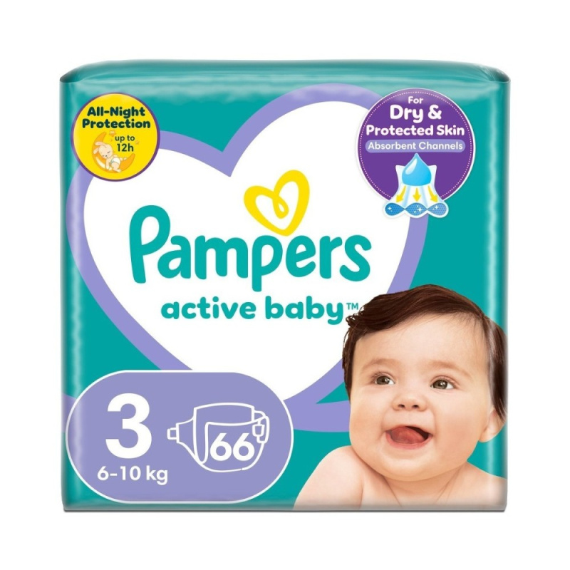 Pampers Active Baby Size 3 jednorázové pleny 6-11 kg 66 ks