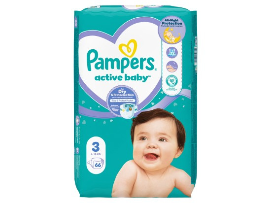 Pampers Active Baby Size 3 jednorázové pleny 6-11 kg 66 ks