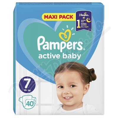 Pampers Active Baby Maxi Pack vel. 7 15+ kg dětské pleny 40 ks