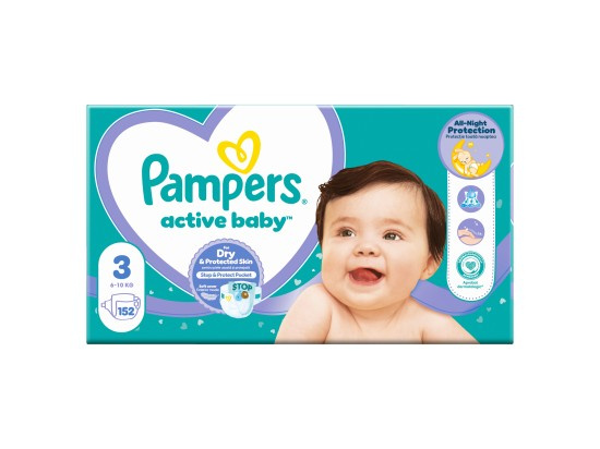 Pampers Active Baby vel. 3 6-10 kg dětské pleny 152 ks