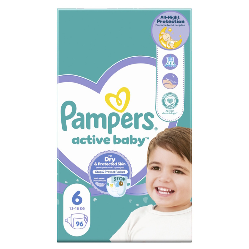 PAMPERS  Active baby plenky velikost 6 pro 13 - 18 kg 96 ks