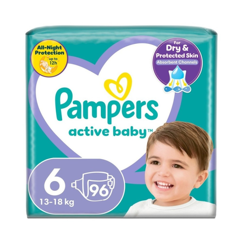 PAMPERS  Active baby plenky velikost 6 pro 13 - 18 kg 96 ks