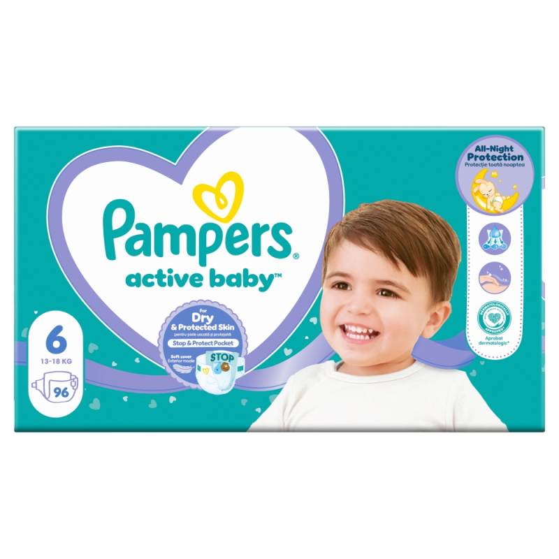 PAMPERS  Active baby plenky velikost 6 pro 13 - 18 kg 96 ks