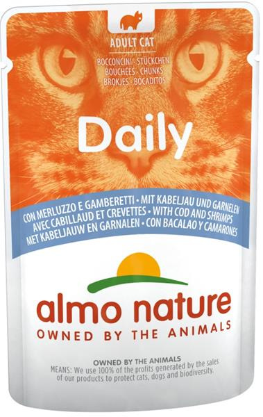 Almo Nature Daily Menu cat kaps. treska a krevety 70g