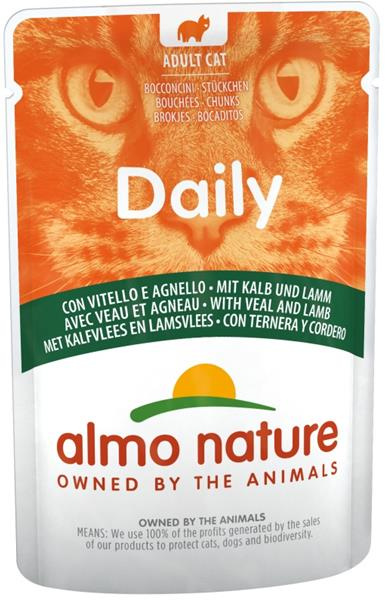 Almo Nature Daily Menu cat kaps. telecí a jehně 70g