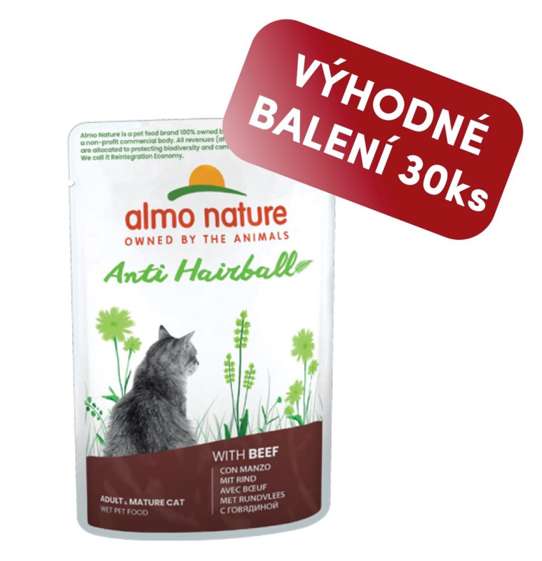 Almo Nature Daily Menu Functional cat kaps. Anti-Hairball hovězí 70g
