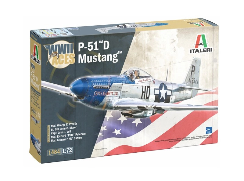 ITALERI Model Kit letadlo 1484 P-51D Mustang Aces 1:72