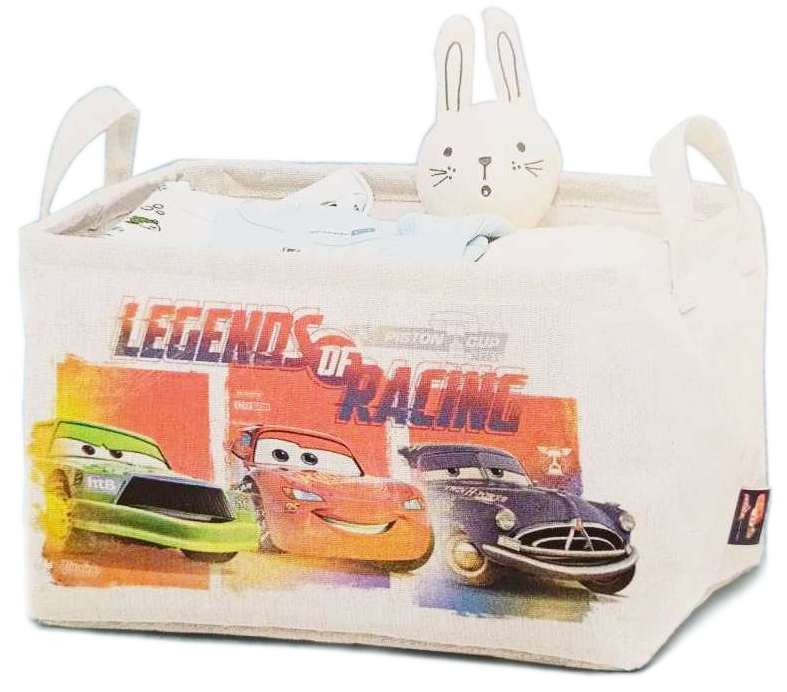 Dětský textilní úložný koš Living / 32 x 23 x 19 cm / bílá / Disney Pixar Cars Varianta: ivi0