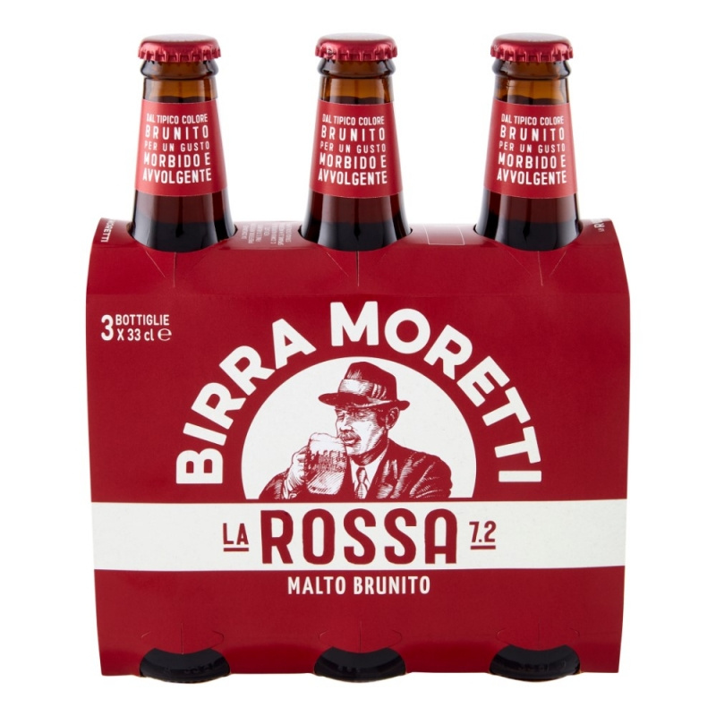 Birra Moretti la Rossa - pivo polotmavé 7,2% 3x330 ml