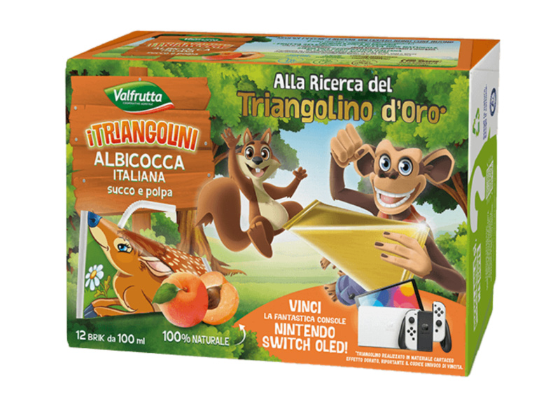 Valfrutta meruňkový nápoj Triangolini (Albicocca Brick) 12x100ml