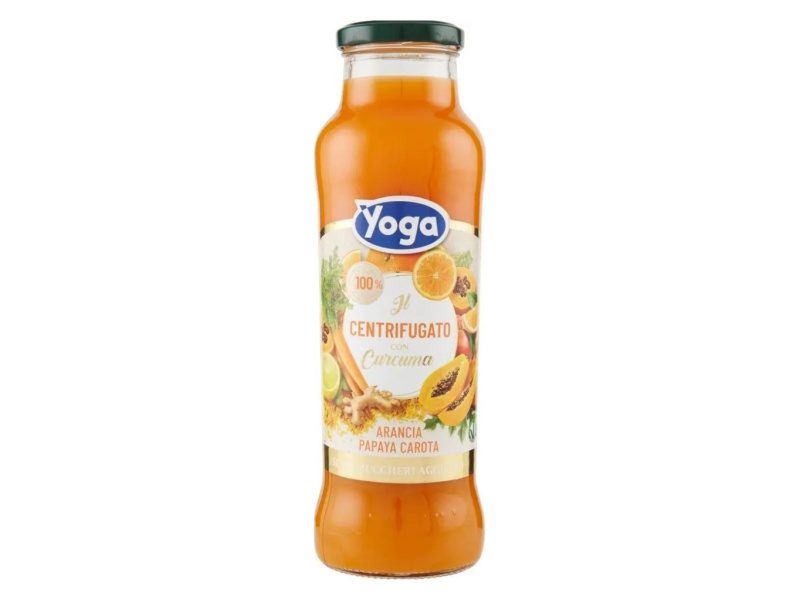 Yoga ovocný nápoj s kurkumou, pomerančem, mrkví a papayou (Arancia Papaya Carota) 680ml