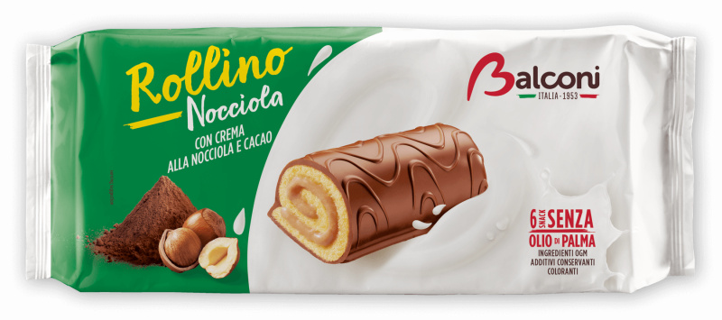 Balconi roláda s lískooříškovou náplní (rollino Nocciola 6x37g) 222g