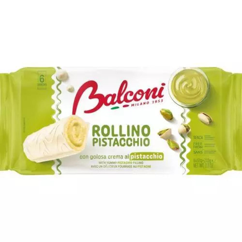 Balconi roláda s pistáciovou náplní (Rollino Pistacchio 6x37g) 222g