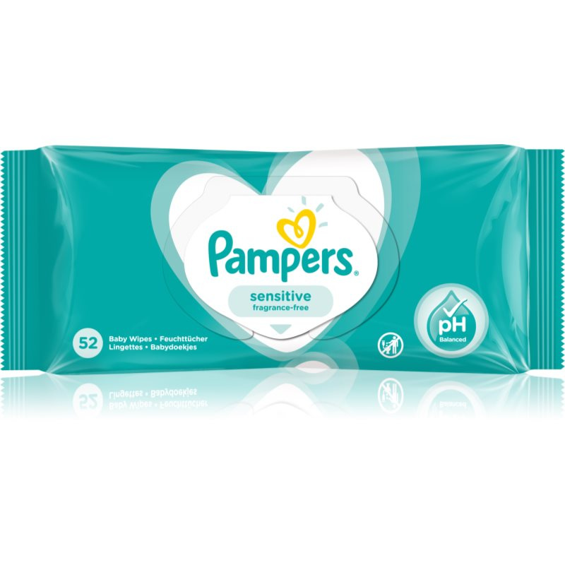 Pampers Sensitive dětské jemné vlhčené ubrousky pro citlivou pokožku 52 ks