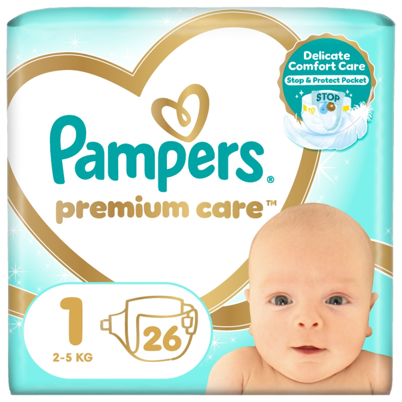 Pampers Premium Care Size 1 jednorázové pleny 2-5 kg 26 ks