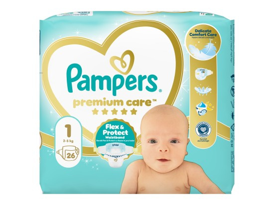 Pampers Premium Care Size 1 jednorázové pleny 2-5 kg 26 ks