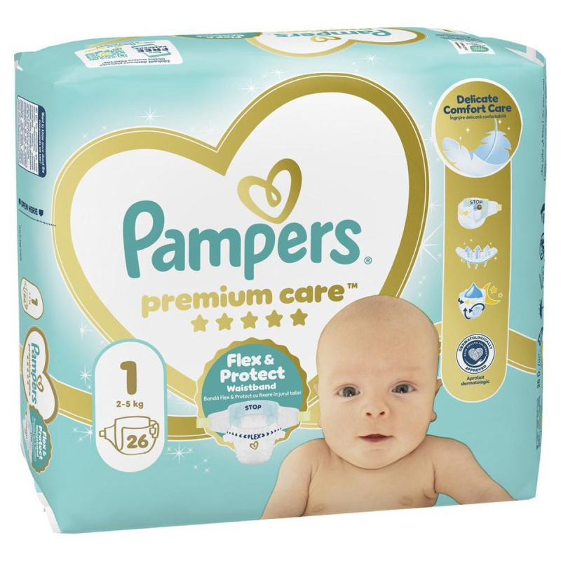Pampers Premium Care Size 1 jednorázové pleny 2-5 kg 26 ks