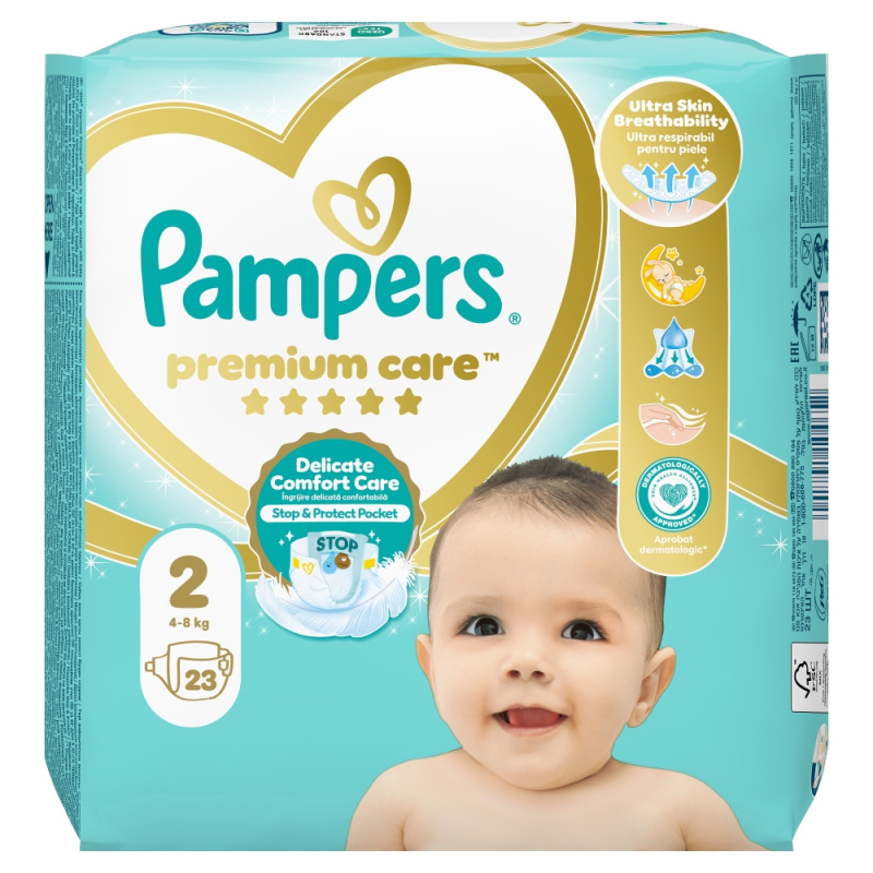 Pampers Premium Care Size 2 jednorázové pleny 4-8 kg 23 ks