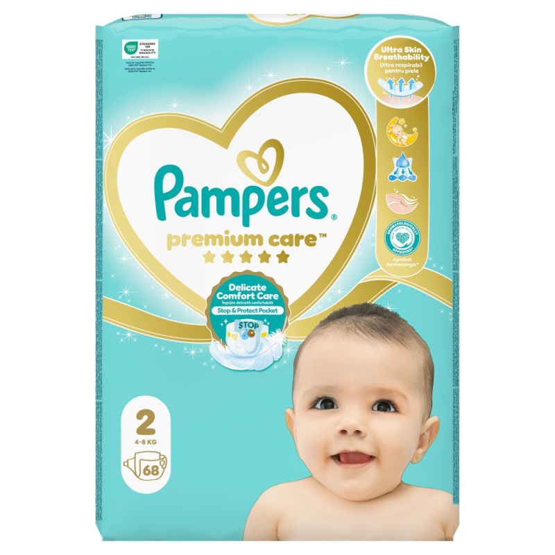 Pampers Premium Care Size 2 jednorázové pleny 4-8 kg 68 ks