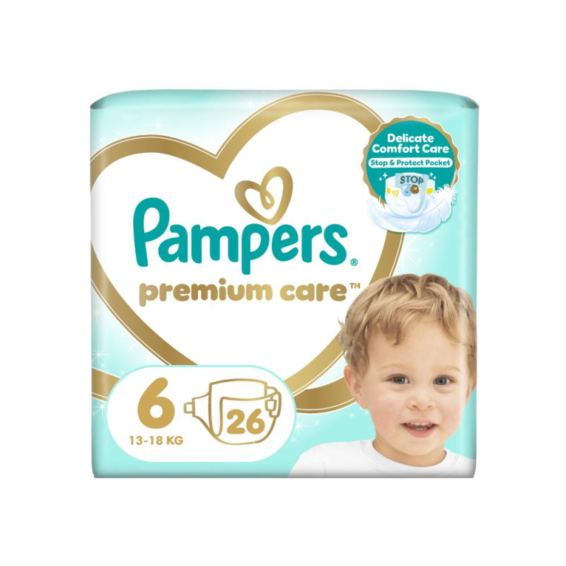 Pampers Premium Care Size 6 jednorázové pleny 13-18 kg 26 ks