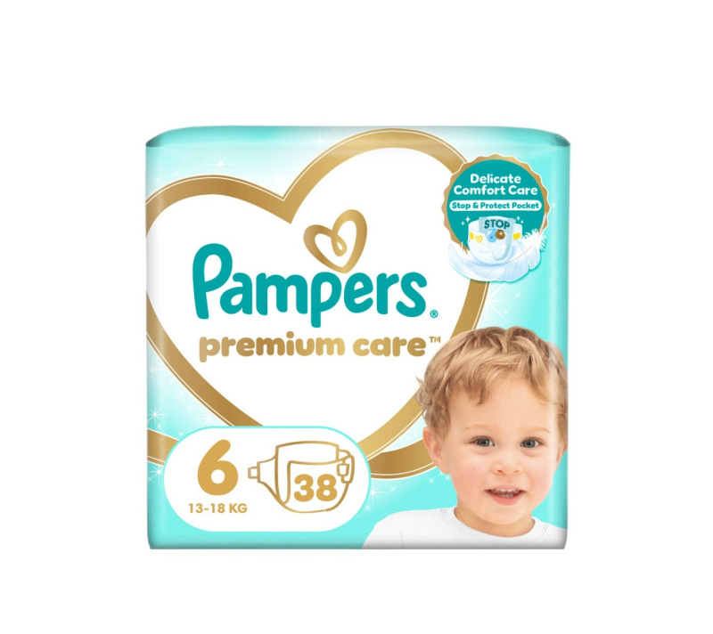 Pampers Premium Care Size 6 jednorázové pleny 13-18 kg 38 ks