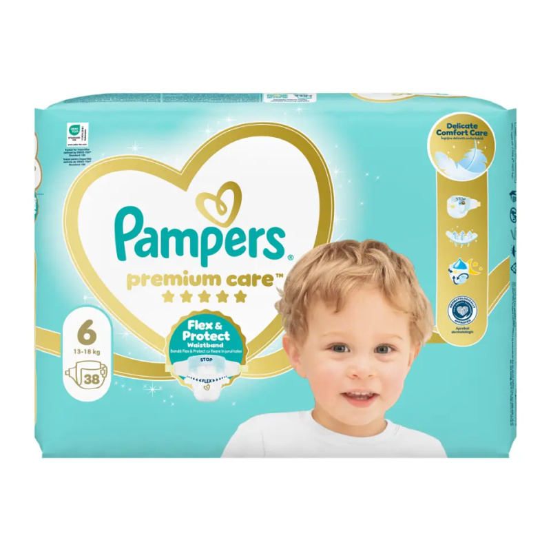 Pampers Premium Care Size 6 jednorázové pleny 13-18 kg 38 ks