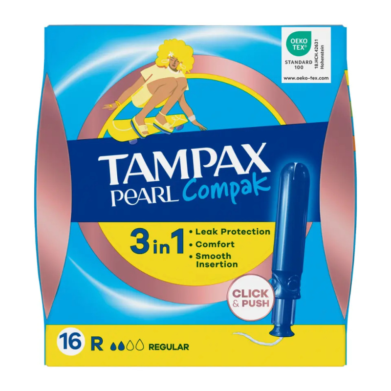 Tampax Compak Pearl Regular Tampony s aplikátorem 16 ks