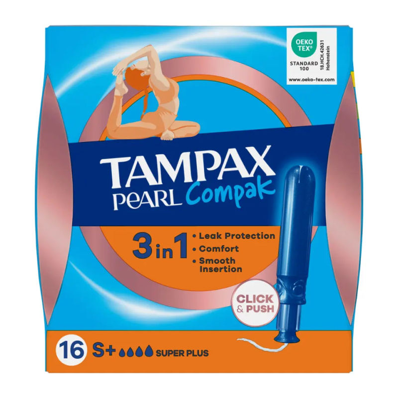 Tampax Pearl Compak Super Plus Tampony s aplikátorem 16 ks