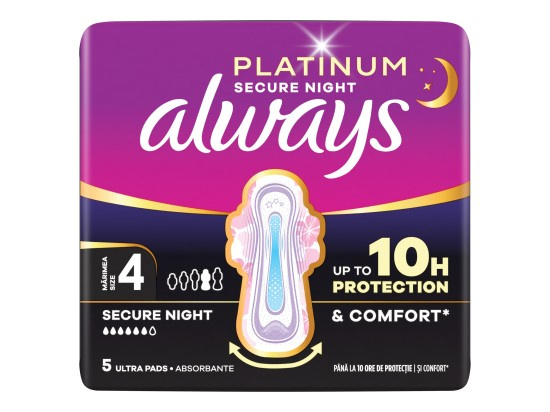 Always Platinum Hygienické vložky s křidélky, velikost 4, 5 ks