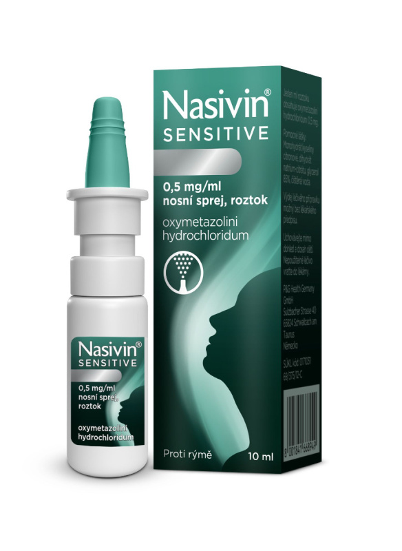NASIVIN® Sensitive 0,5 mg/ml nosní sprej, roztok 10 ml