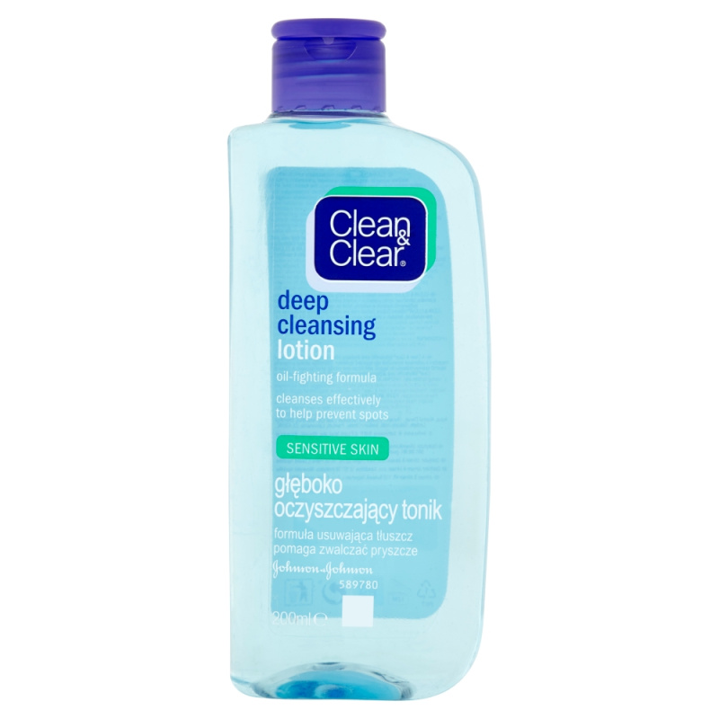 Clean & Clear Deep Cleansing hloubkově čisticí pleťová voda pro citlivou pleť 200 ml