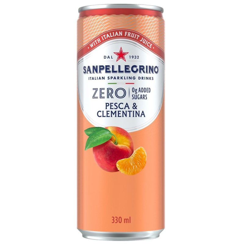 San Pellegrino Pesca Clementina zero plech (broskev a mandarinka)