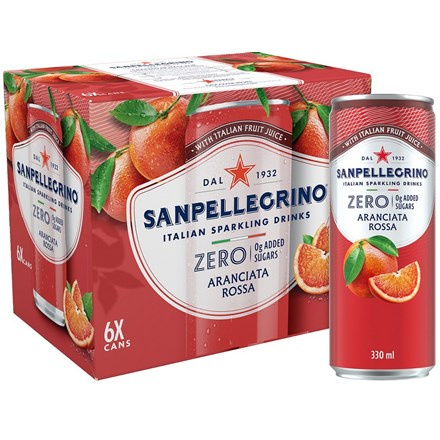 SAN PELLEGRINO Zero Aranciata Rossa 6 x 330 ml