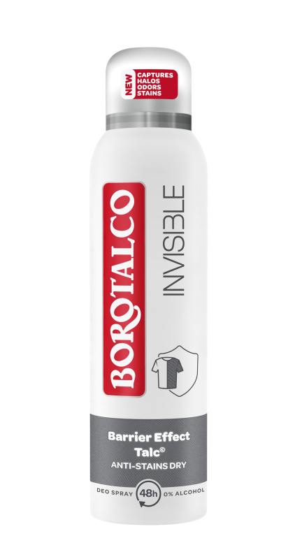 Borotalco Invisible deodorant ve spreji proti bílým a žlutým skvrnám 150 ml