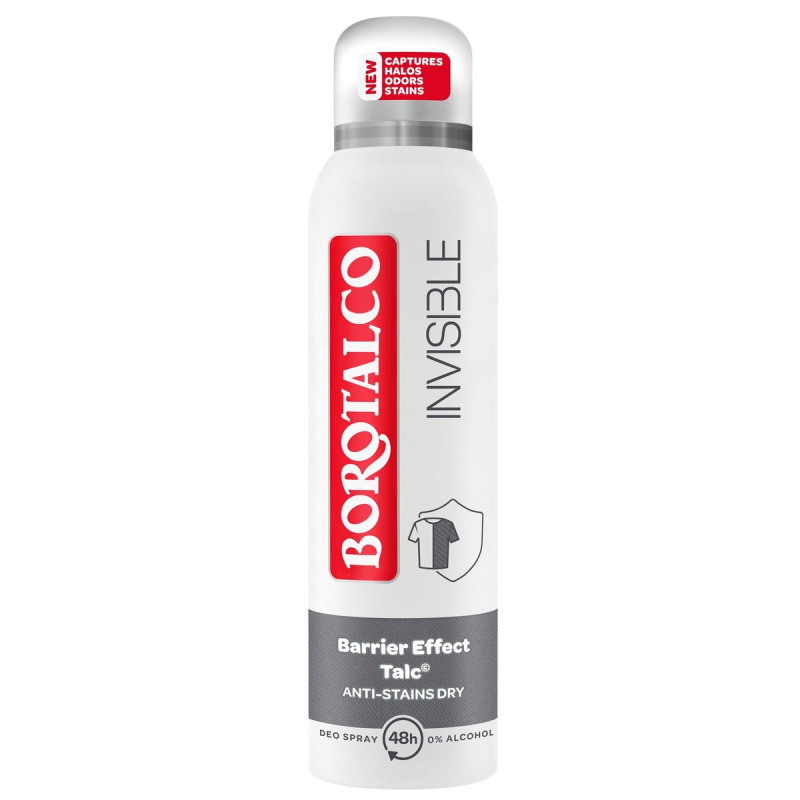 Borotalco Invisible deodorant ve spreji proti bílým a žlutým skvrnám 150 ml