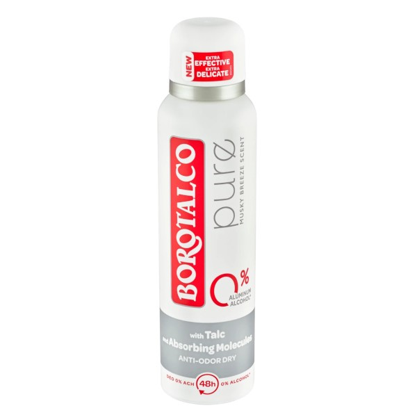 Borotalco Pure deodorant ve spreji bez obsahu hliníku 48h vůně Musky Breeze 150 ml