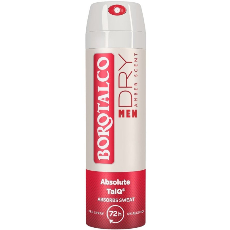 Borotalco MEN Dry deodorant ve spreji 72h vůně Amber 150 ml